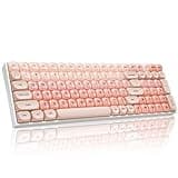 ZORNHER ZH100 Foundation Mechanical Keyboard,98% Pink Creamy Keyboard with Number Pad,Full Size Gaming Keyboard Cute,Jelly MOA Profile Round Keycaps,Creamy Sounding Linear Switches,PC Gaming