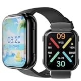 T1 Smart Watch with TWS Hidden Earbuds, Bluetooth Calling, Full Touch Screen, Heart Rate and Sleep Monitor, Fitness Tracker, Black