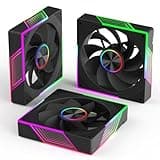 120mm ARGB Case Fan - 3 Pack, PWM Silent Cooling Fan for PC, 1800 RPM Black Reverse Fan