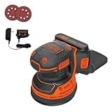 BLACK+DECKER 20V MAX Orbital Sander, Cordless, 12,000 OPM, 2 Sandpaper Sheets, Battery and Charger Included (BDCRO20C)