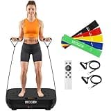 SEDOZIK Vibration Plate Exercise Machine, Vibration Plate for Lymphatic Drainage Weight Loss, 450 Lbs Capacity Full Body Vibrating Platform Workout Equipment with Bluetooth for Home Women Men, Black