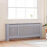 UBVNFGMK Grey Engineered Wood Radiator Cover, 80.71 x 8.07 x 32.09 in, Modern Design with Vertical Slats for Efficient Heat Flow and Flat Top Shelf for Storage