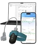 Vibeat Wrist Blood Oxygen Monitor OxyU - Continuous O2 & Heart Rate Tracking with Finger Sensor, Bluetooth Pulse Oximeter with Real-Time Notification, Free App & PC Report