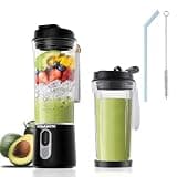 Portable Personal Size Mini Blender - Cordless Blender Make Smoothies & Shakes, 20oz Large Capacity BPA-Free Travel Cup, Freshly Squeezed in Picnic/Office/Gym