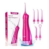 TOVENDOR Electric Water Dental Flosser Teeth Pick, Cordless Flossers Oral Irrigator IPX7 Waterproof 300ML Rechargeable Travel Water Teeth Cleaner with 5 Tips for Home Braces Care Gums Deep Cleaning