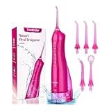 TOVENDOR Electric Water Dental Flosser Teeth Pick, Cordless Flossers Oral Irrigator IPX7 Waterproof 300ML Rechargeable Travel Water Teeth Cleaner with 5 Tips for Home Braces Care Gums Deep Cleaning