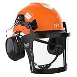 TOOLIOM Chainsaw Helmet with Face Shield and Ear Muffs, Forestry Safety Helmet, ANSI Z89.1 Certified Arborist Equipment (Mesh & Clear Visors)