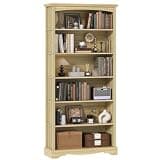 TVU 6-Tier Wooden Bookshelf, 76 Inch Tall Bookshelf with Storage, Floor Standing Modern Style Display Bookcase for Living Room, Office, Study Room, Entryway, Natural Wood Color