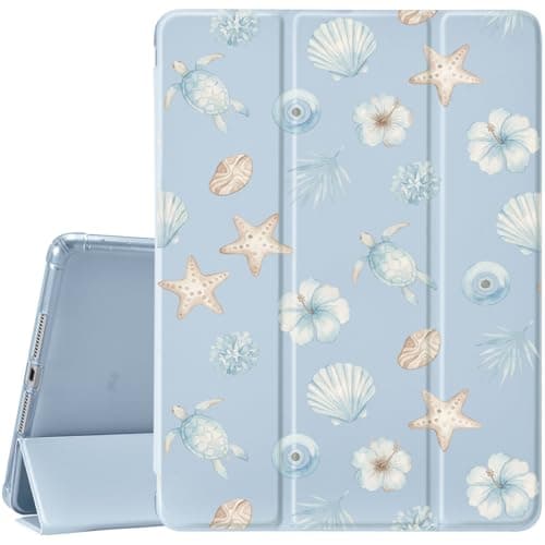 JOYLAND Starfish Case for iPad A16 11th Generation Case 11 Inch 2025/iPad 10th Gen 2022 10.9 inch with Pencil Holder,Trifold Stand Protective Cover with Soft TPU Back,Blue