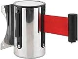 Retractable Crowd Control Barrier - Stainless Steel Wall-Mounted Belt Retractor with 9.84ft Rope for Event Management, Queue Control, and Safety Solutions