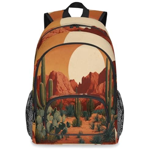 Rimzolith Vintage Southwestern Landscape Laptop Backpack for Women Men, 17 Inch Laptop Computer Bag Lightweight Large Travel Backpack Waterproof Work Business Backpacks
