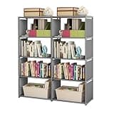 Yojinovas 5-Tier Book Shelf 8 Cube Storage Tall Bookcase Shelf Assembled Freestanding Vertical Storage Rack for Bedroom/Living Room/Office/Closet/Study Room
