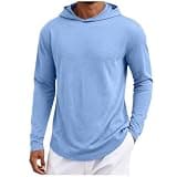 Mens Lightweight Hooded Shirt Slim Fit Long Sleeve Quick Dry Athletic Hoodie Breathable Sporty Workout Running Tops