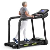 ACTWIND Walking Treadmill with Long Handles for Seniors, Treadmills for Home, Joint-Friendly Shock Absorption, Smart APP & Heart Rate Monitor, Ideal for Elderly Rehab & Family Workouts