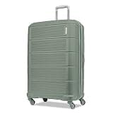 American Tourister Stratum 2.0 Expandable Hardside Luggage with Spinner Wheels, Checked-Large, Jade Green