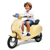24V Moped Scooter for Kids - Electric Motorcycle for Kids - Electric Scooter with Seat for Children - Ride on Toy with LED Light for Girls