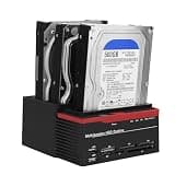 USB 3.0 to SATA Bay Hard Drive Docking Station, 2.5inch 3.5inch USB 3.0 SATA IDE HDD Docking Station, Triple Disk Drive Dock 2.5 3.5in SATA IDE USB3.0 HUB Card Reader (US