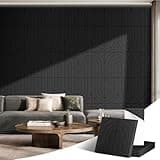 janasse Acoustic Wall Panels, 12 Pack 12" x 24" Self-Adhesive Soundproof Panels, Art Acoustic Panels for Noise Reduction in Home Studio, Office, Living Room, Bedroom & Modern Interiors (Black)