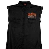 Milwaukee Leather Mens Bone Finger Sleeveless Black Denim Shirt-MPMH115037-BLACK-3X