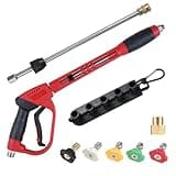 Aumotop 5000 PSI Power Pressure Washer Gun with 40inch Length for Cleaning Vehicles and Surfaces Red ABS Stainless Steel Brass Material (2)