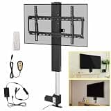 iumLeap Motorised TV Bracket Stand - TV Floor Stand, 3-Level Hook 107.4-187.4cm Height Adjustment, for 55-60 Inch TVs, with Remote Control + Wire Control, Maximum Load 60kg/132l