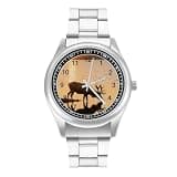 FodPand Mens Stainless Steel 3-Hand Analog Watch Easy Reader 40mm Dial