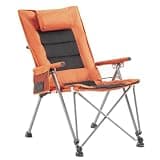 High Back Folding Camping Chair 5 Level Adjustable Outdoor Recliner Lounge Chair with Thick Headrest Foldable Footrest Portable Patio Seating for Beach Tailgating Sports Events Outside Furniture