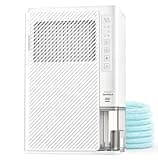 AEOCKY Rotary Desiccant Dehumidifier with Drain Hose, 85oz Water Tank, for Bedroom, Bathroom, Closet, RV, Room, Never Frost, Intelligent Humidistat, Quiet, Small