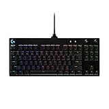 Logitech G PRO Mechanical Gaming Keyboard, Ultra Portable Tenkeyless Design, Detachable Micro USB Cable, 16.8 Million Color LIGHTSYNC RGB Backlit Keys
