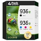936e Ink Cartridges Combo Pack Replacement for 936 936e 936xl Ink, Compatible for HP OfficeJet Pro 9120e 9125e 9135e 9130e 9110b 9117b 9120b, OfficeJet Pro Wide Format 9720e 9730e Printers (B/C/M/Y)