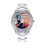 NTVOWPZO Three-Hand Analog Stainless Steel Watches for Men Easy Reader