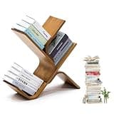 Bamboo Floor Standing Tall Tree Bookshelf Organizer for Living Room and Home Office