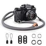 VOVMOEYA Nylon Braided Camera Rope Strap, Camera Neck Shoulder Strap with O-Ring for DSLR & Mirrorless Camera- Grey