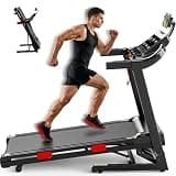 15% Incline Treadmills for Home Small with 6 LED Displays, 3.8HP Foldable Walking Pad Treadmill Up to 330LBS Capacity, Portable Treadmill 0.6-9MPH, Wide Belt