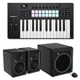 Novation Launchkey 25 MK4 MIDI Keyboard Controller Bundle with Mackie CR5BT Powered Bluetooth Monitors and CR8SBT 8-Inch Subwoofer — 2.1 Studio Monitoring for Music Production, Beat Making, Recording