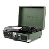 Victrola Journey II (2025 Model) – Bluetooth Suitcase Record Player – Built-in Stereo Speakers with Enhanced Bass, 3-Speed Turntable, Bluetooth Input and Output, RCA & Headphone Outputs (Green)