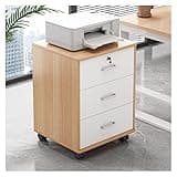 ntumLeap Wooden File Cabinet with Lockable Wheels,Multifunctional Office and Printer Stand for Home/Office,Mobile Document Storage Solution,Space-Saving File,