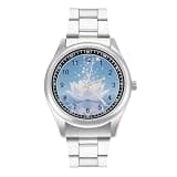 FodPand Analog Men Stainless Steel Band Watch Big Face Silver Wristwatch