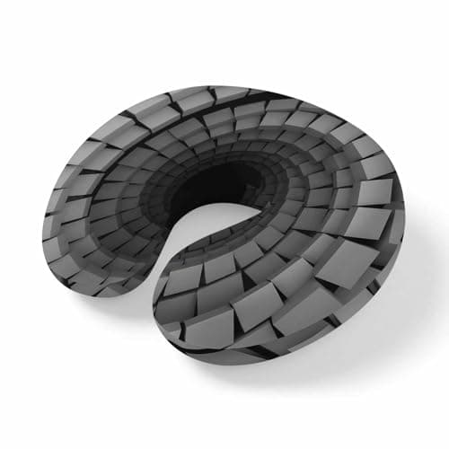 ZRNLTDGHK Neck Pillow Geometric Cube Vortex Travel Pillow Memory Foam U Shaped Pillows, Modern 3D Background Travel Neck Pillows for Airplane Car Office Home Sleeping Rest