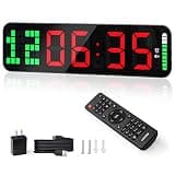 LUCORB Gym Timer - Large Digital Gym Clock Wall with Interval Time Progress Bar, Countdown/Up Stopwatch, Remote Control for Home Gym Garage Boxing Crossfit