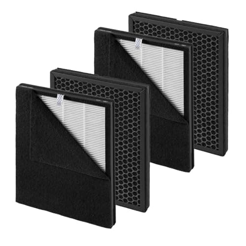 PUREBURG Replacement Filter Compatible with Dr.Prepare DAP01 Air Purifier, 4 x H13 True HEPA & 8 Activated Carbon Pre-Filters For Air Clean Dust VOCs Odor