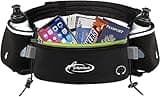 AiRunTech Hydration Running Belt with Bottles Zero Bounce Design for Running, Triathlon, Marathon, 10K, 5K, Trail Fit for Most Smartphones(2 * 10OZ bottle)