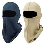 FR Face Mask 7oz Flame Resistant Balaclava 100% Cotton FR Face Mask for Men Helmet Liner Covering Hood for Welding 2 Pack Khaki&Navy One Size