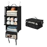 GRANNY SAYS Hanging Packing Cubes for Travel, Large Portable Hanging Suitcase Organizer, Foldable Compression Luggage Organizer Bags for Clothes, Carry on Closet Suitcase, XL-Black Travel Shelves
