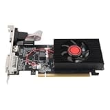 Fabater 1GB DDR3 64 Bit Low Profile Gaming Graphics Card, PCIe 2.0 16X Video Card for PCs, Video Graphics with HD Multimedia Interface VGA DVI Port Cooling Single Fan for Home