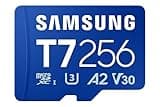 Samsung microSDXC T7 256GB, Up to 170 MB/s, UHS-I U3 4K A2 V30 microSD for Casual Gamers, Amateur Creators, & Everyday Users MB-MB256T with Adapter