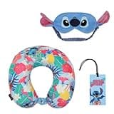 Lilo & Stitch kids Travel Set with Neck Pillow, Eye Mask, and Luggage Tag - Comfort and Style for Young Travelers!