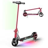 WEELMOTION Classic Red Electric Scooter for Kids, Bright Front Bar Lights, Shining Lights on Pedal, LED Display, Dual Brakes, 150W Motor Foldable Kids Electric Scooter with UL2272 Certified