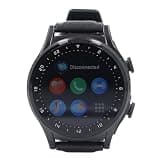 Omquot Fitness Watch with Wireless Bluetooth Headphones Stylish Design for Sports and Fitness Activities 1.39 Inch HD Display Long Battery Life (Black Leather Strap))