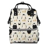Pioyoku Cartoon Penguin (3) Print Diaper Bag Backpack -Multifunction Travel Baby Diaper Bag,Baby Bags For Girls Boys